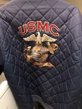 Bradford Exchange Men's USMC United States Marine Corp Quilted & Fleece Jacket