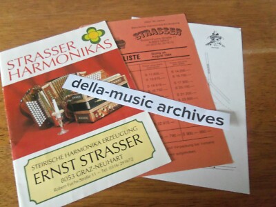 VINTAGE 1984 STRASSER ACCORDION CATALOG BROCHURE, PRICELIST - FULL COLOR BOOK