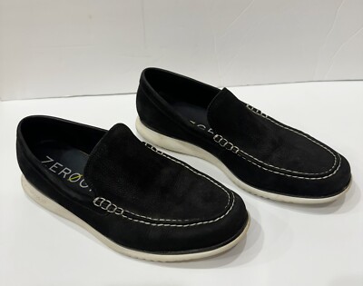 Cole Haan Mens Zerogrand Black Suede Loafers Grand 360 Leather Shoes Size 10.5