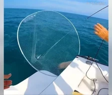 Live Bait Fishing Net Hoop Rig Collapsible w/ Case Ballyhoo Shrimp 48" 3/8" Mesh