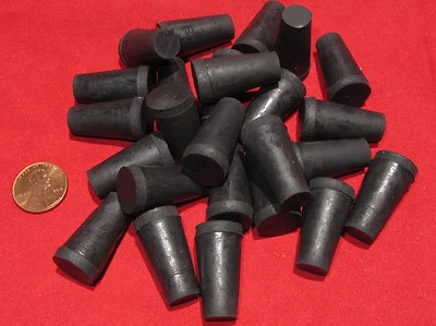 25 pcs - #00 Tapered Rubber Stopper - 3/8" to 9/16" Solid, Vial, Test Tube, Cork