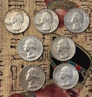 Lucky 7 - SILVER Washington Quarters - Nice !!