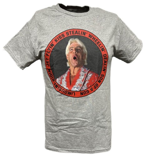 Ric Flair Limousine Ridin Jet Flyin Mens Gray T-shirt - Zdjęcie 1 z 4