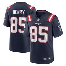 New England Patriots Hunter Henry #85 Nike Navy Official NFL Game Jersey