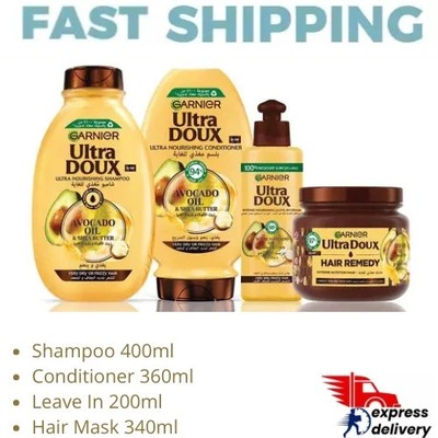 Garnier Ultra Doux Avocado Shampoo & Conditioner & Leave In Cream & Hair Mask