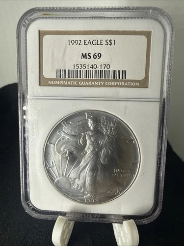 1992 American Silver Eagle NGC MS69- Brown Label