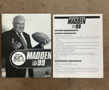 Madden 99 NFL PC Manual And Reference Card