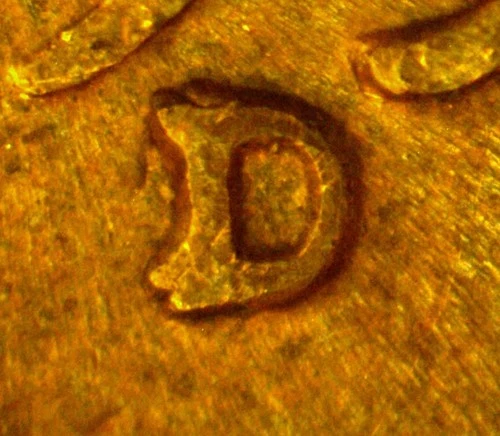 1956-D/D Re-punched Mint mark  CONECA RPM-015 AU