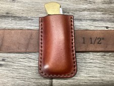 Leather Folding Pocket Knife Clip Sheath Buck 112 Size Sheath Only 