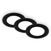 3 X Briloner Led Einbauleuchten Schwarz Ø8,6Cm IP23 3W 350Lm Neutralweiß 4000K
