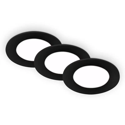 3 x Briloner LED Einbauleuchten Schwarz Ø8,6cm IP23 3W 350lm Neutralweiß 4000K - Bild 1 von 4
