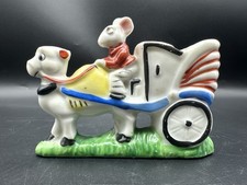 Vintage Ceramic Cart Pulled By A Camel, Driven By A Mouse Made In Japan