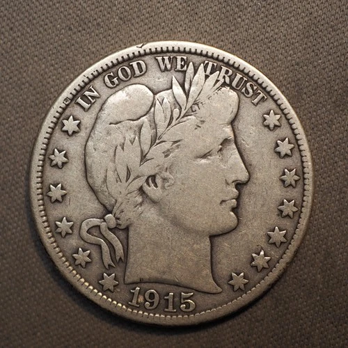1915 **D** BARBER SILVER HALF DOLLAR ***NICE COIN!***  FREE SHIPPING! C1980