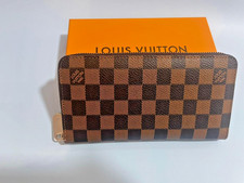 Authentic Louis Vuitton Damier Ebene Round Zippy Long Wallet