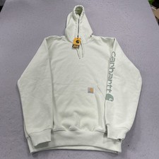 Carhartt Hoodie Mens Small Light Green Loose Midweight Sweatshirt Workwear K288