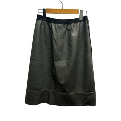 Marc Jacobs Lambs Leather Knee Length Skirt Elastic Waist Bottoms 2 M Size Used - Picture 5 of 7
