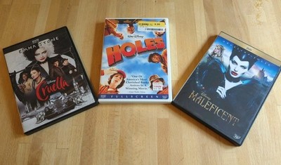 Disney Lot Of 3 DVDs HOLES Full Screen DVD Cruella Emma Stone Maleficent Jolie