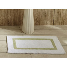 Better Trends Hotel 34-Inches x 21-Inches White/Green Cotton Bath Rug New