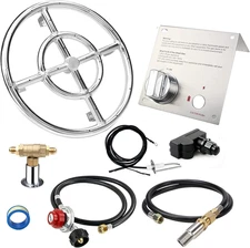 12Fire Pit Ring Burner Kit, Stainless Steel Propane Gas Firepit Ring Kit...