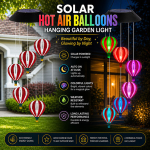 Chaud solaire Air Ballon suspendu jardin lumière coloré LED Décor extérieur Rainbow