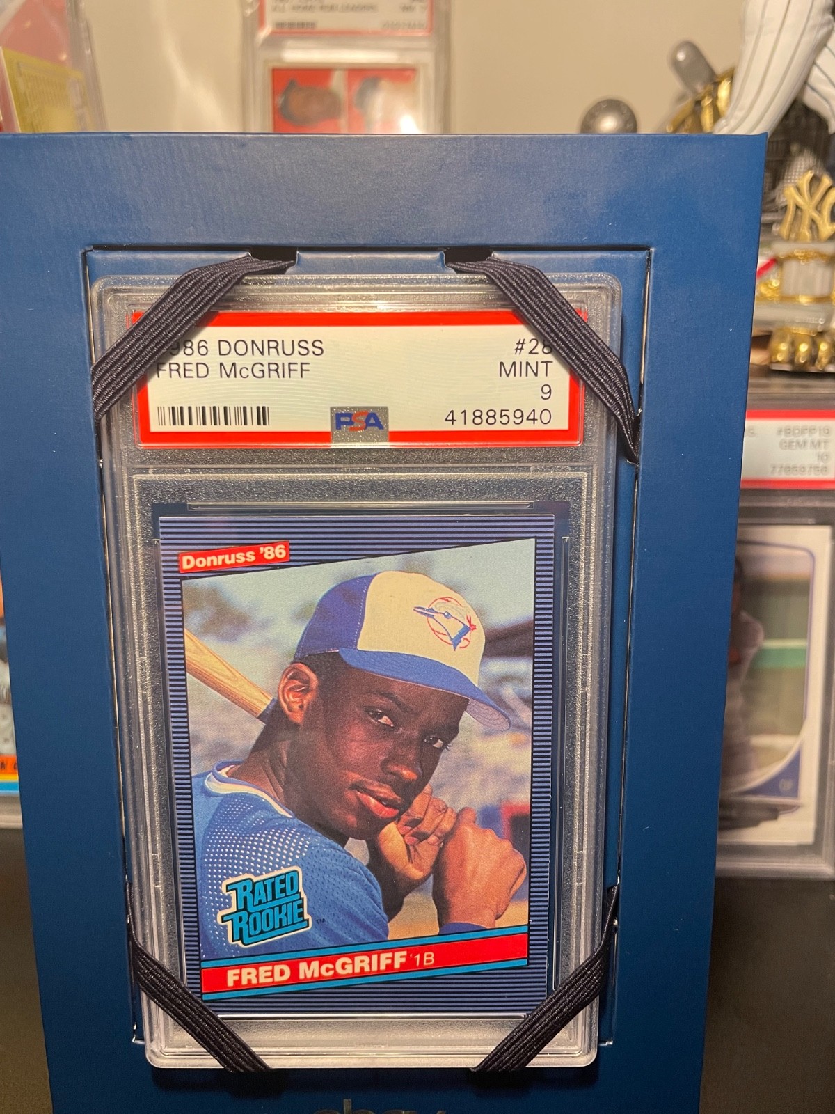 1986 DONRUSS #28 FRED McGRIFF PSA 9 MINT ROOKIE HOF