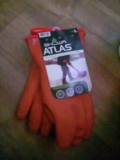 NEW! Atlas 460L-09.RT Orange Gauntlet Cuff Insulated PVC Coated Gloves Large