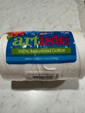 Artiste 100 mercerize cotton thread - white, New, in original packaging