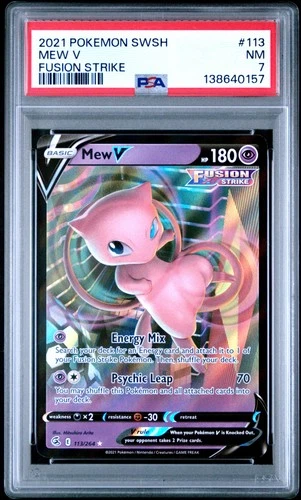 2021 POKEMON SWORD & SHIELD FUSION STRIKE #113 MEW V PSA 7