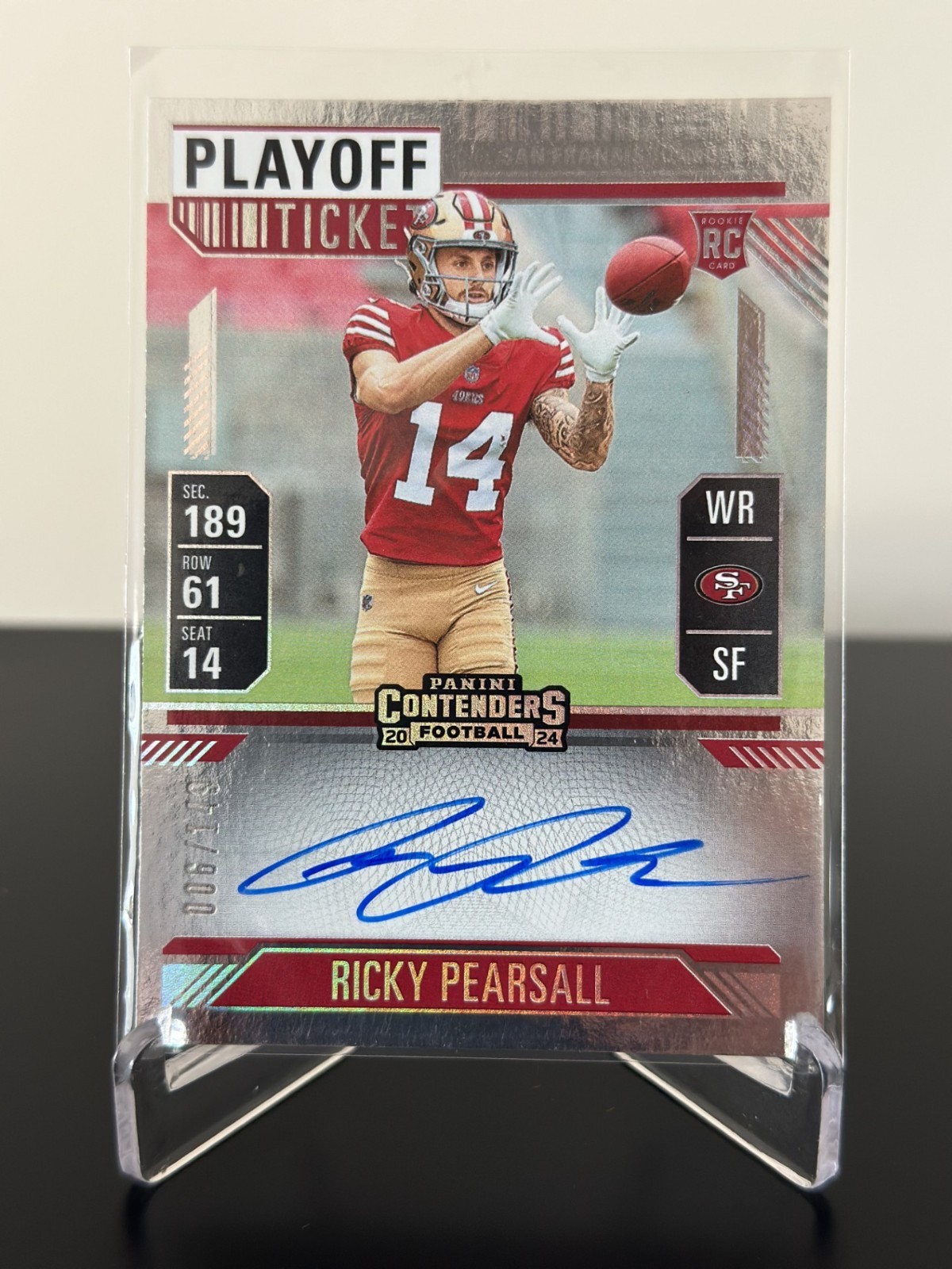 2024 Panini Contenders Ricky Pearsall Playoff Ticket Auto RC 6/149