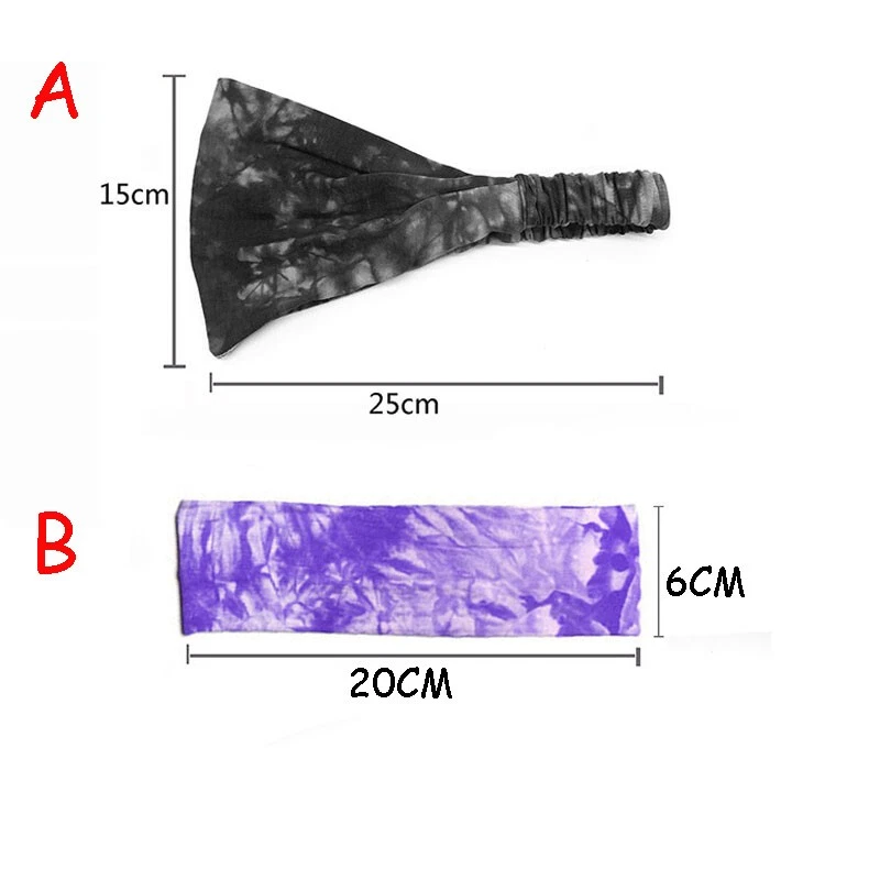 Boho Stretch Women Tie-Dye Headband Turban Sport Knotted Hairband Hair Wrap❥ - Image 3 of 4