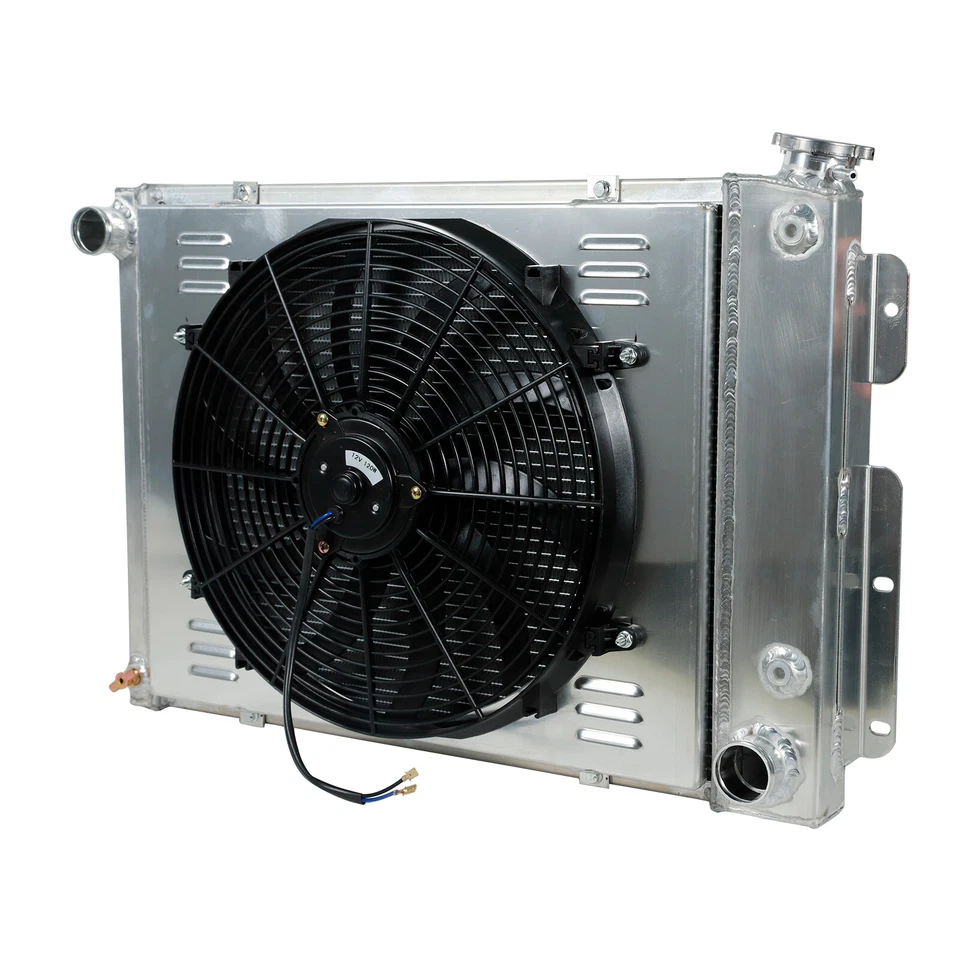 Radiator 3 Row Aluminum+Shroud Fan Relay For 67-69 Chevy Camaro Pontiac Firebird - Изображение 4 из 4