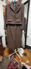 Vintage Gainsborough Irving Samuel Harris Tweed Black  Tan Houndstooth Suit