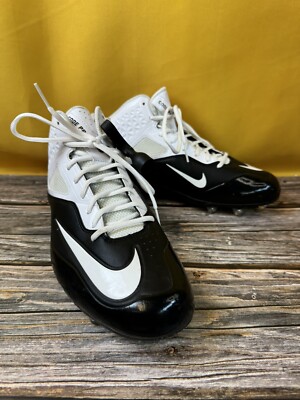 Nike Cleats Size 13.5  Lunar Code Pro 3/4 Baseball Black White 579669-010