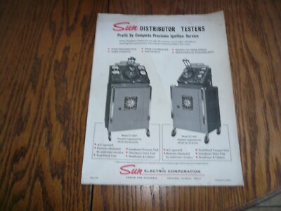 SUN Tune-Up and Service Equipment Models Distributer Testers - Vintage