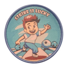 Strike it lucky dieci spille bowling toppa distintivo toppe distintivi ciotola tenpin