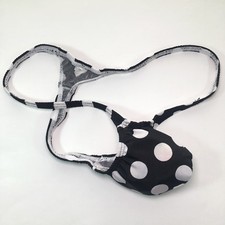 K403 DS String Thong Grape Smugglers Contoured Pouch Jersey Black/white Dots