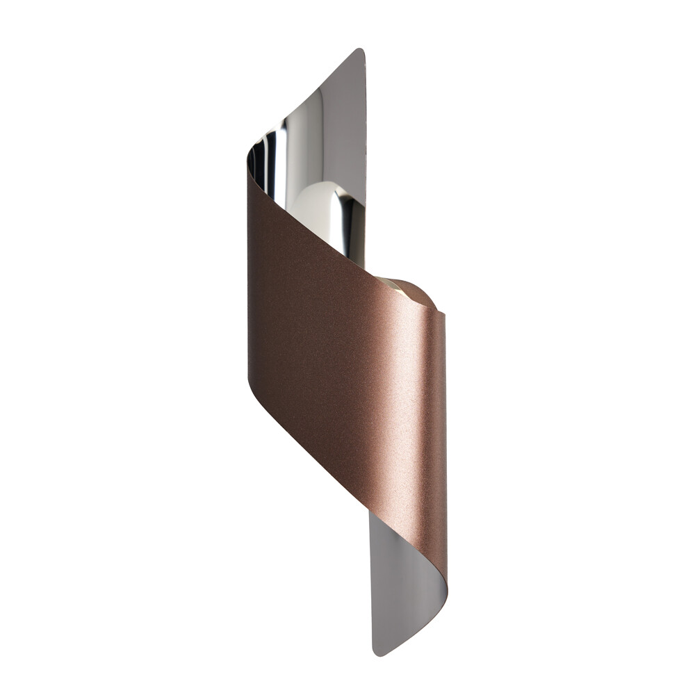Visconte Troyes Wall Light Large Wavy 8W Integrated LED - Brown, Polished Chrome