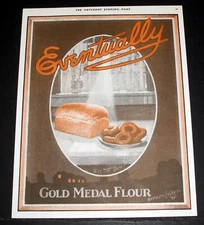 1920 OLD MAGAZINE PRINT AD, WASHBURN CROSBY, GOLD MEDAL FLOUR, EVENTUALLY!