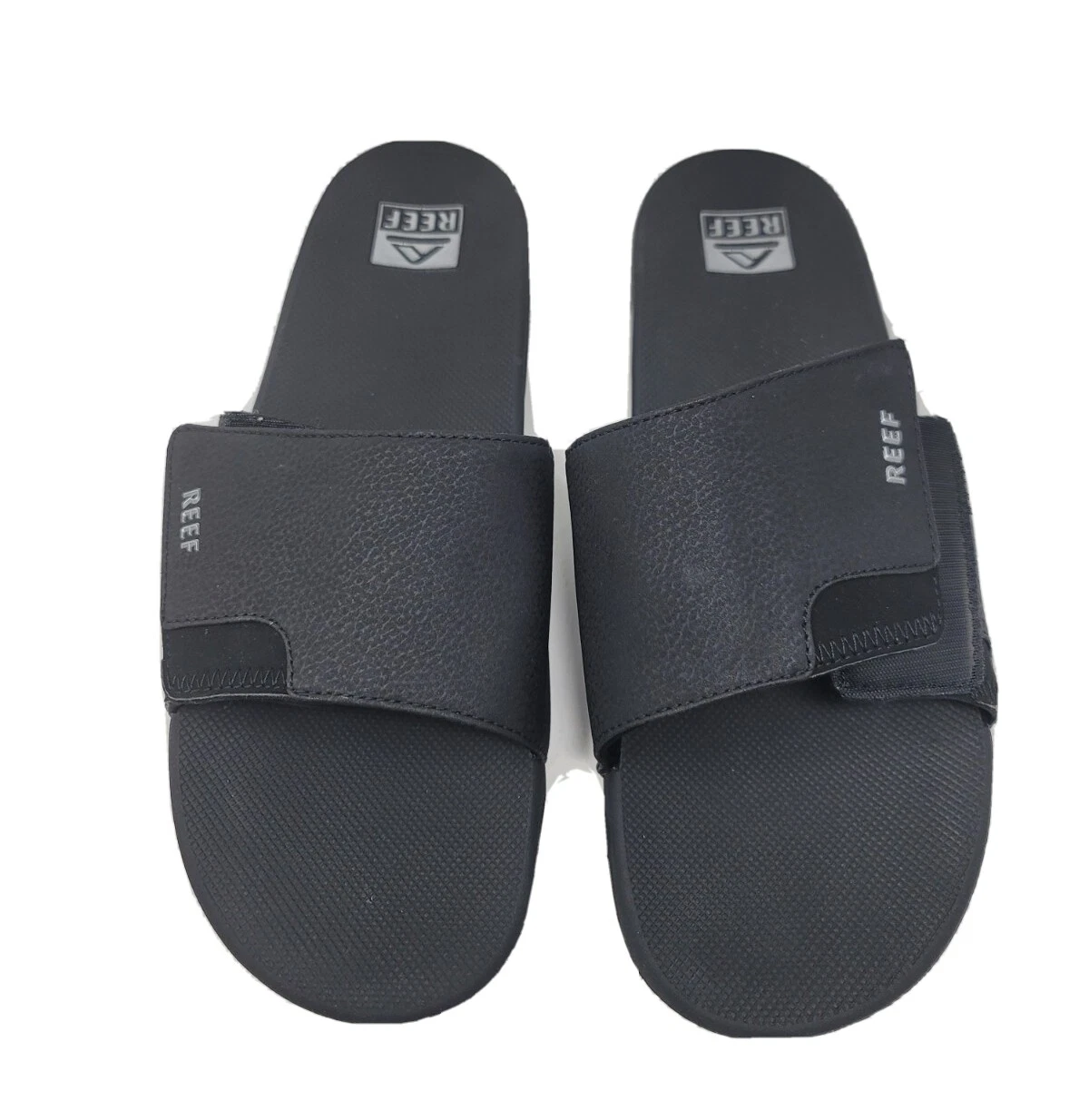 Reef Men's Fanning Slide Bottle Opener Sandals - Black Silver Size 13