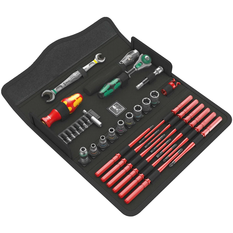 Wera Kraftform Kompakt W1 Wartung Werkzeugset 35-teilig Montageset mit Tasche