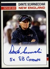 Dante Scarnecchia Signed Auto Custom Card w/ 5 SB Champs LSCM COA Patriots