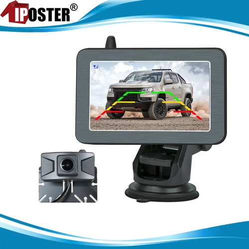 Wireless Hidden License Plate Camera 5" Monitor for Reverse or Back seat Baby