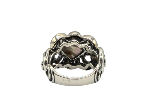 Carolyn Pollack Ring Whirlwind 925 Sterling Silver Abalone Doublet Band Size 7 - Picture 9 of 18