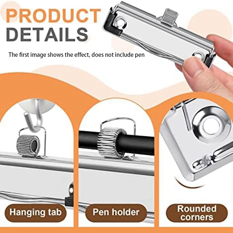 14 Pack Mountable Clipboard Clips with Pen Holder Clipboard Clips