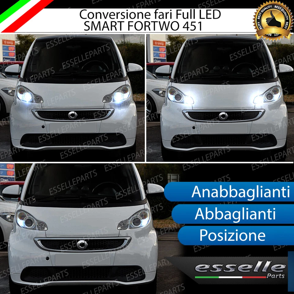 ELT CONVERSIONE FARI FULL LED SMART FORTWO 451 LED 18400 LUMEN CANBUS BIANCO