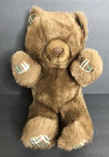 Lemonwood Asia Teddy Bear Plush Brown Vintage Stuffed Animal Plaid Paws 14"