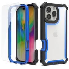 For iPhone 17 18 Pro Max 16 14 13 Shockproof Clear Hard Back Glass Screen Case