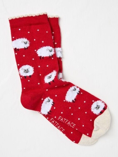 BNWT FAT FACE Ladies Fluffy Sheep Socks One Size (UK 4-7) - Picture 2 of 4