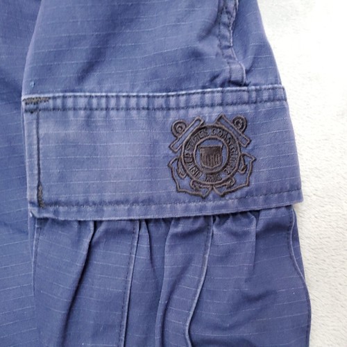 VTG Coastguard BDU Pants Small Short 30x30 Blue Nylon Ripstop Cargo Trousers - Picture 5 of 17