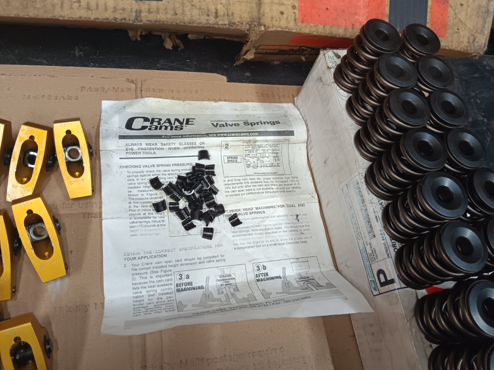 Vintage Crane Solid Roller Cam Gold Roller Rockers Lifters Chevy SBC